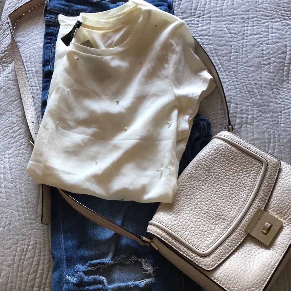 Ann Taylor- ivory blouse